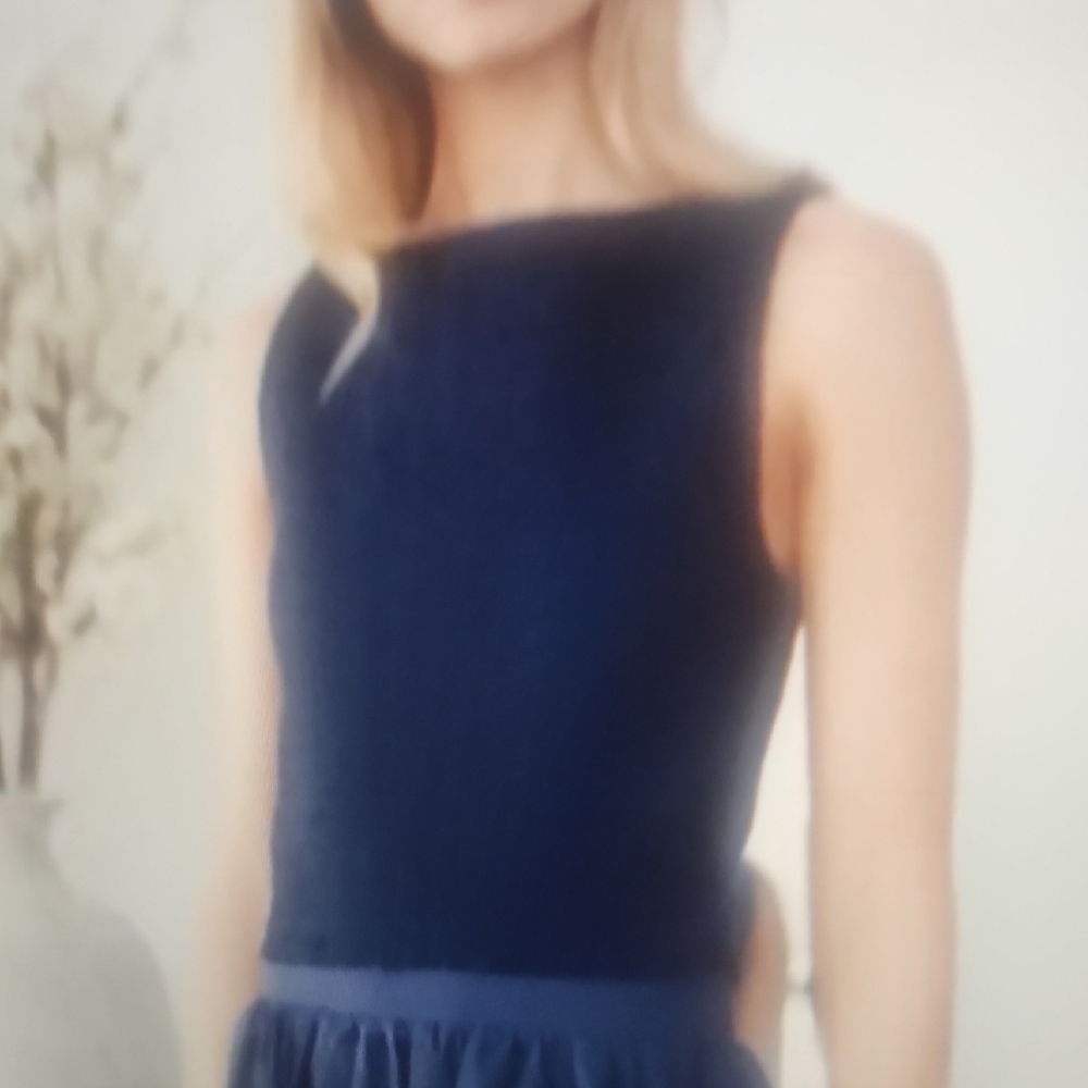 MAREA By LIZ JOY Charlotte Navy Blue Sleeveless Top Size M